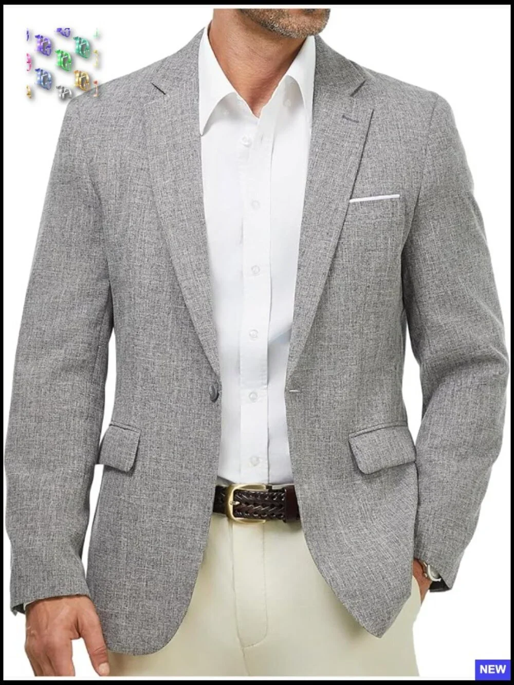 Modern Fitted Sport Coat Blazer Lightweight One Button Suit Jacket Classic